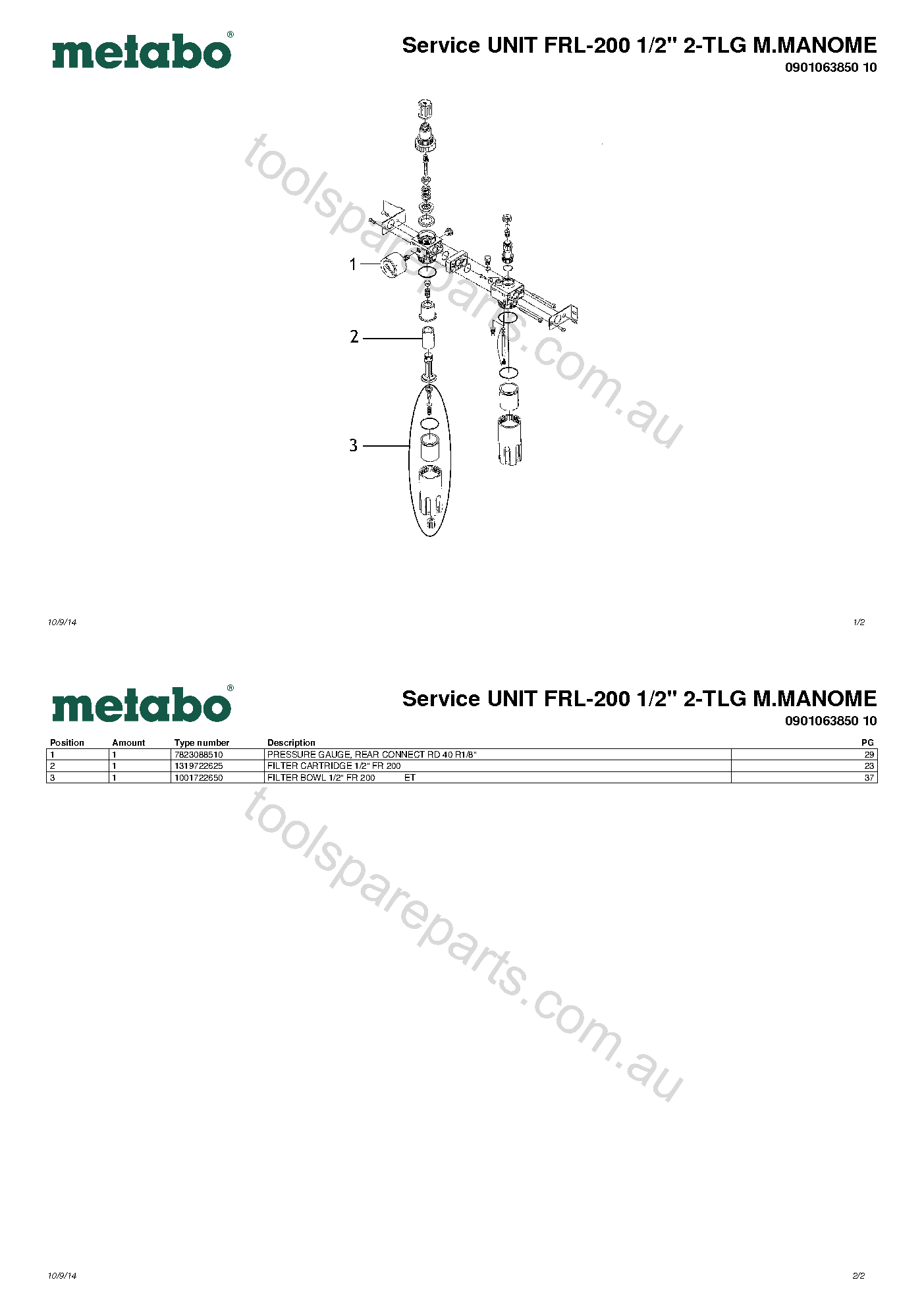 Metabo Service UNIT FRL-200 1/2