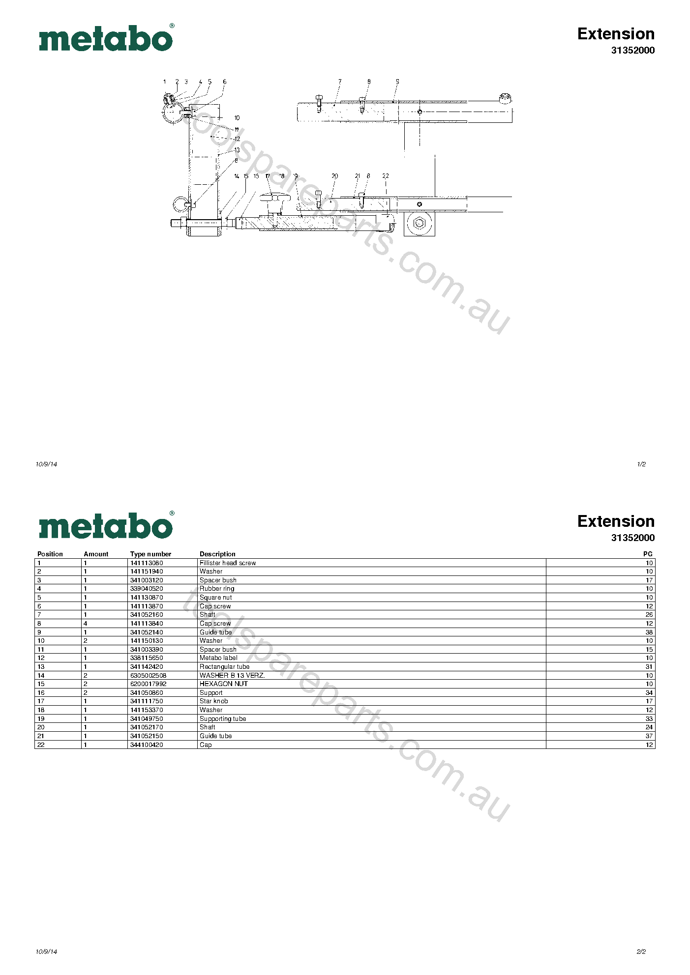 Metabo Extension 31352000  Diagram 1