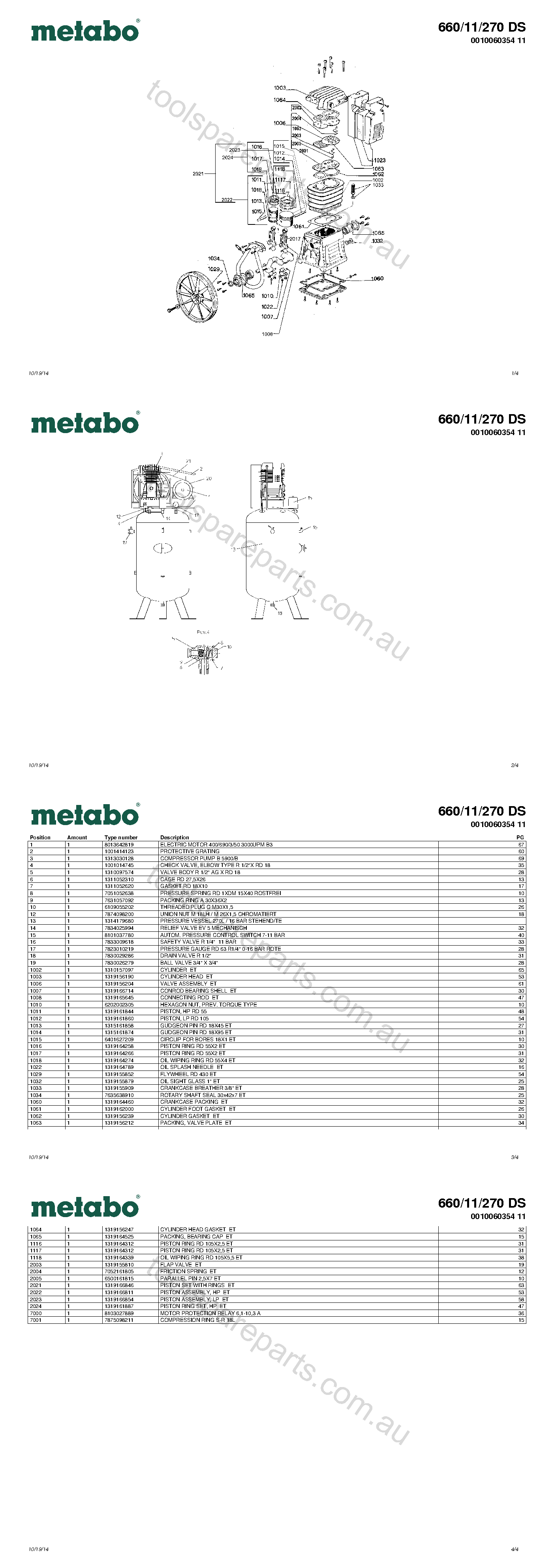 Metabo 660/11/270 DS 0010060354 11  Diagram 1
