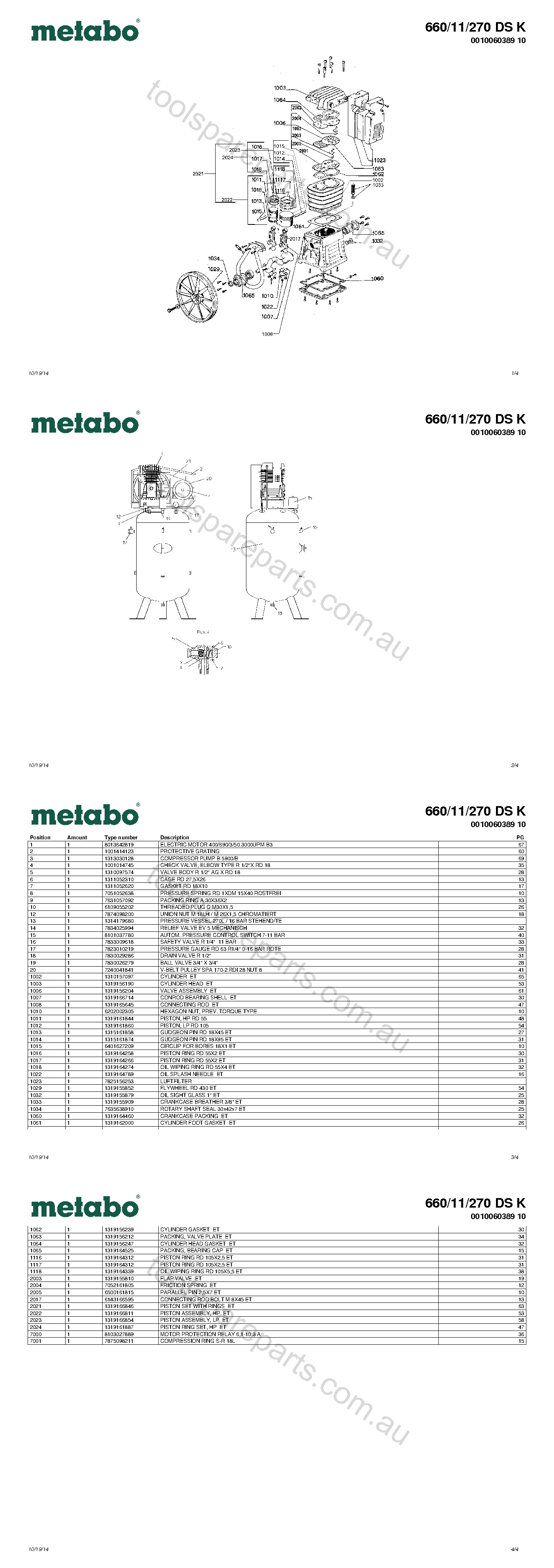 Metabo 660/11/270 DS K 0010060389 10  Diagram 1