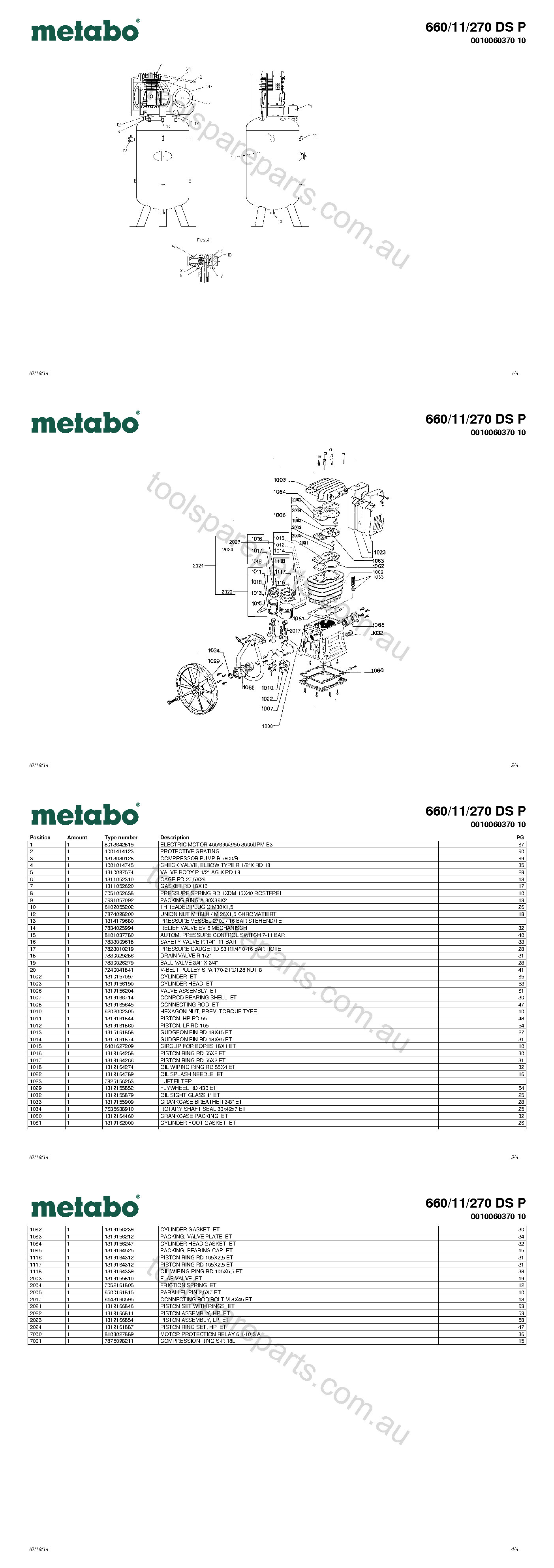 Metabo 660/11/270 DS P 0010060370 10  Diagram 1