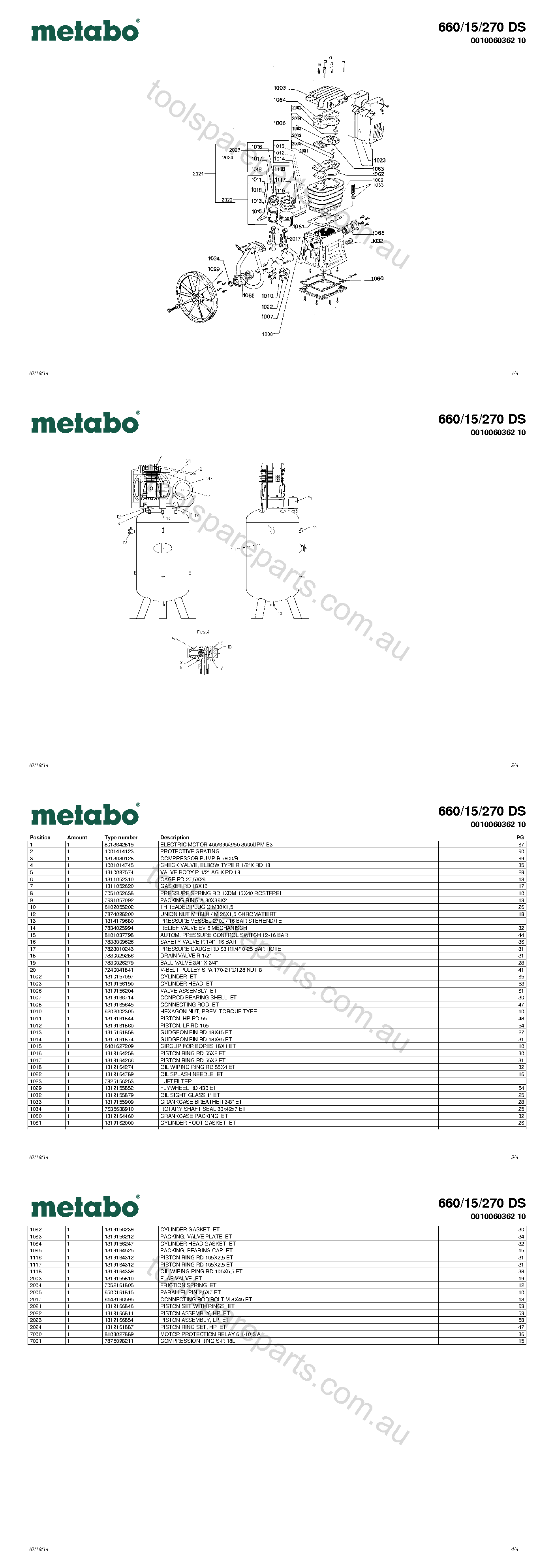 Metabo 660/15/270 DS 0010060362 10  Diagram 1