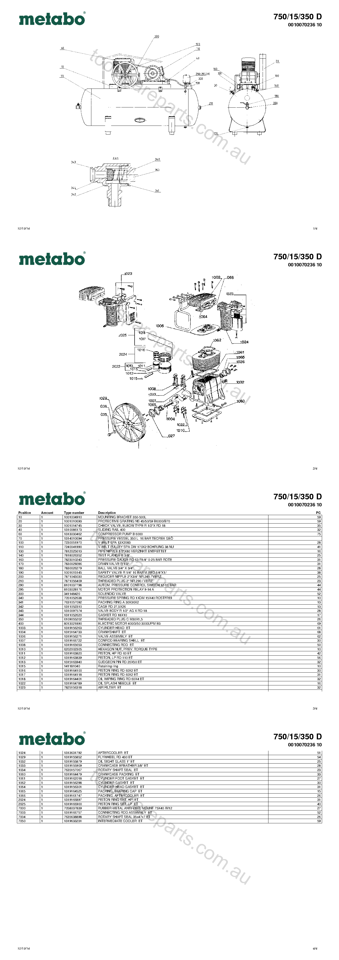 Metabo 750/15/350 D 0010070236 10  Diagram 1