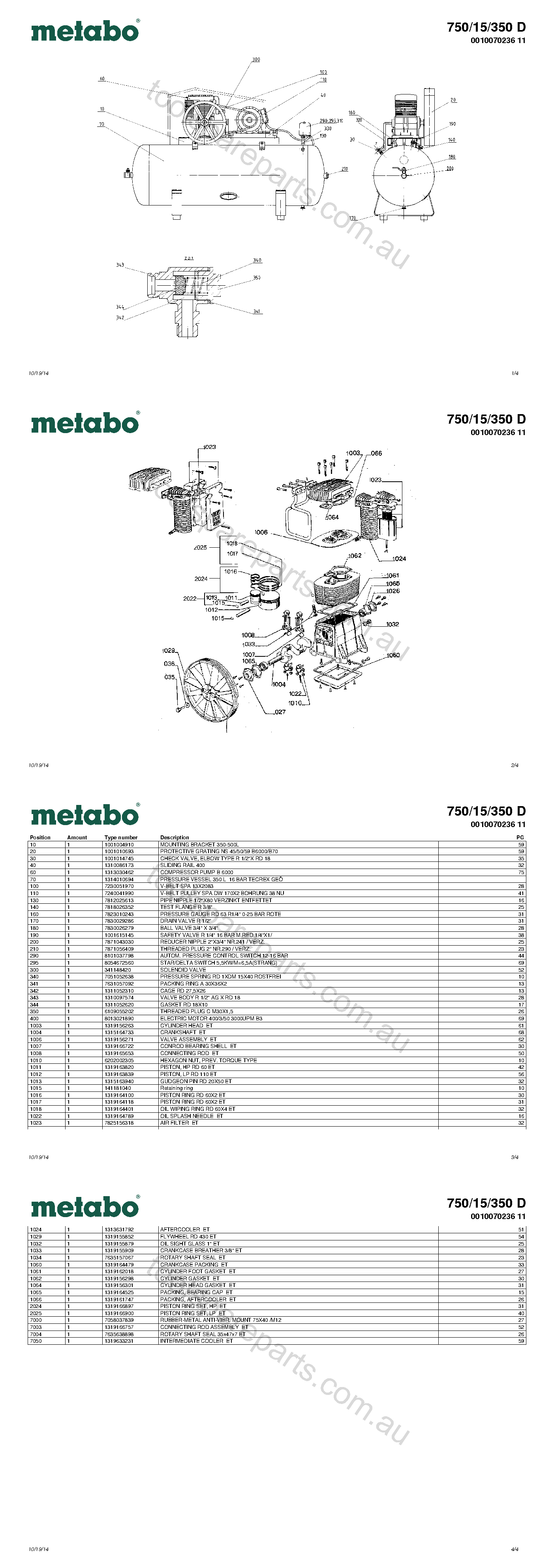 Metabo 750/15/350 D 0010070236 11  Diagram 1