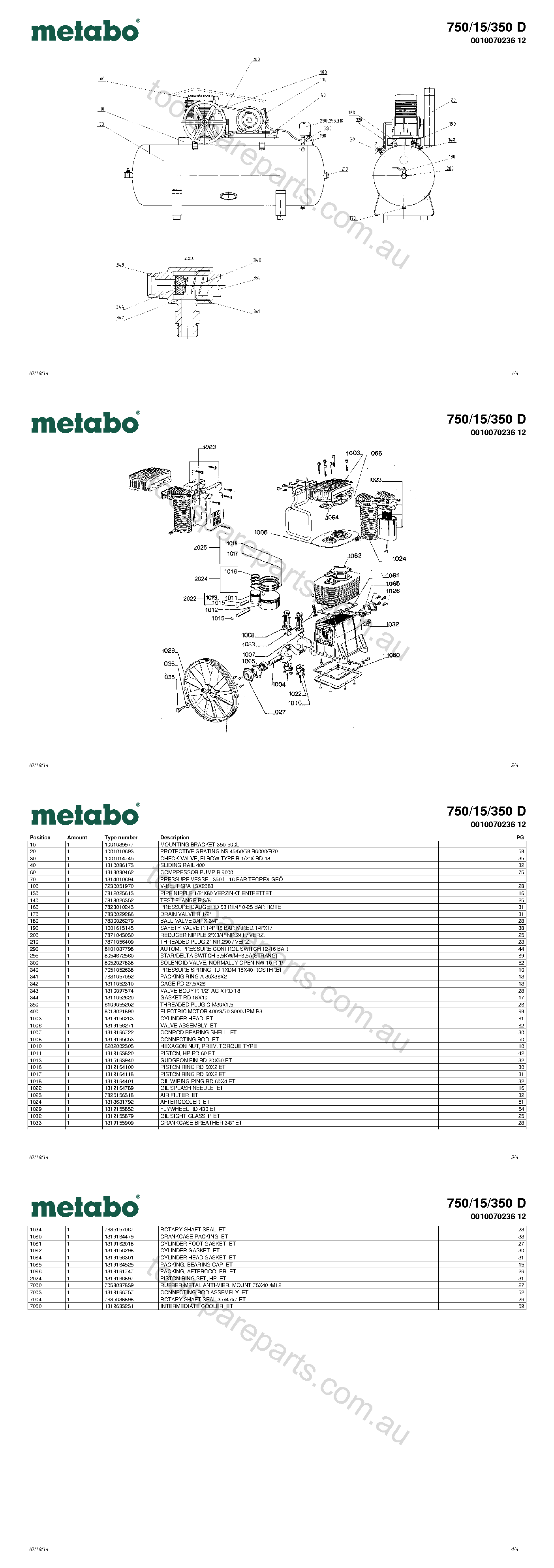 Metabo 750/15/350 D 0010070236 12  Diagram 1