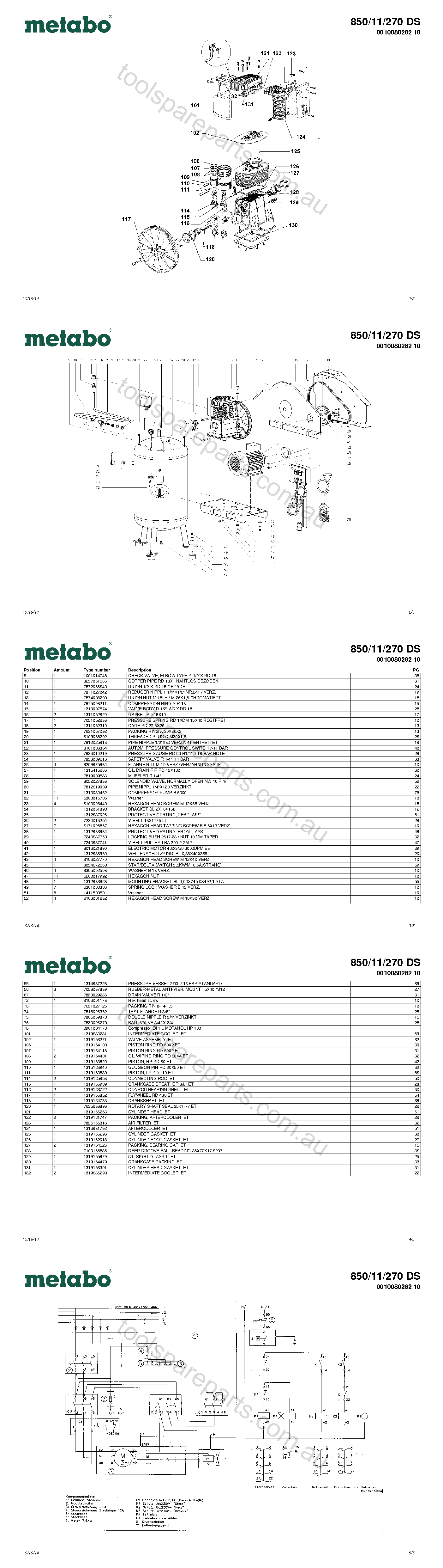 Metabo 850/11/270 DS 0010080282 10  Diagram 1