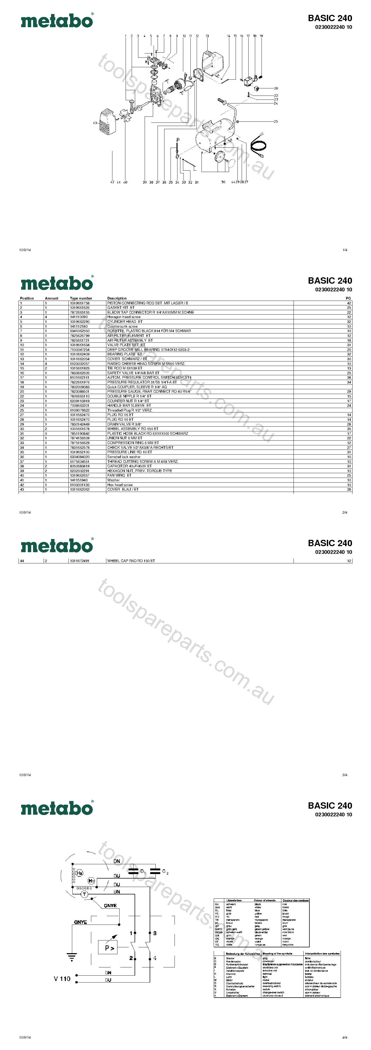Metabo BASIC 240 0230022240 10  Diagram 1