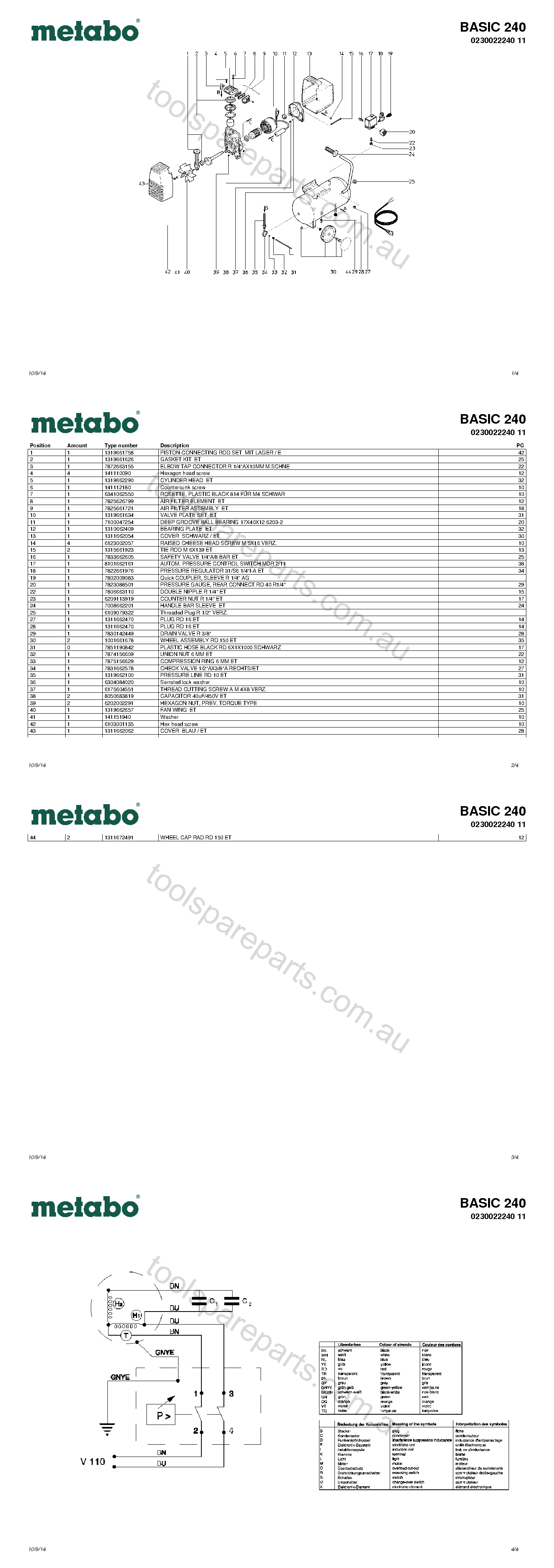 Metabo BASIC 240 0230022240 11  Diagram 1
