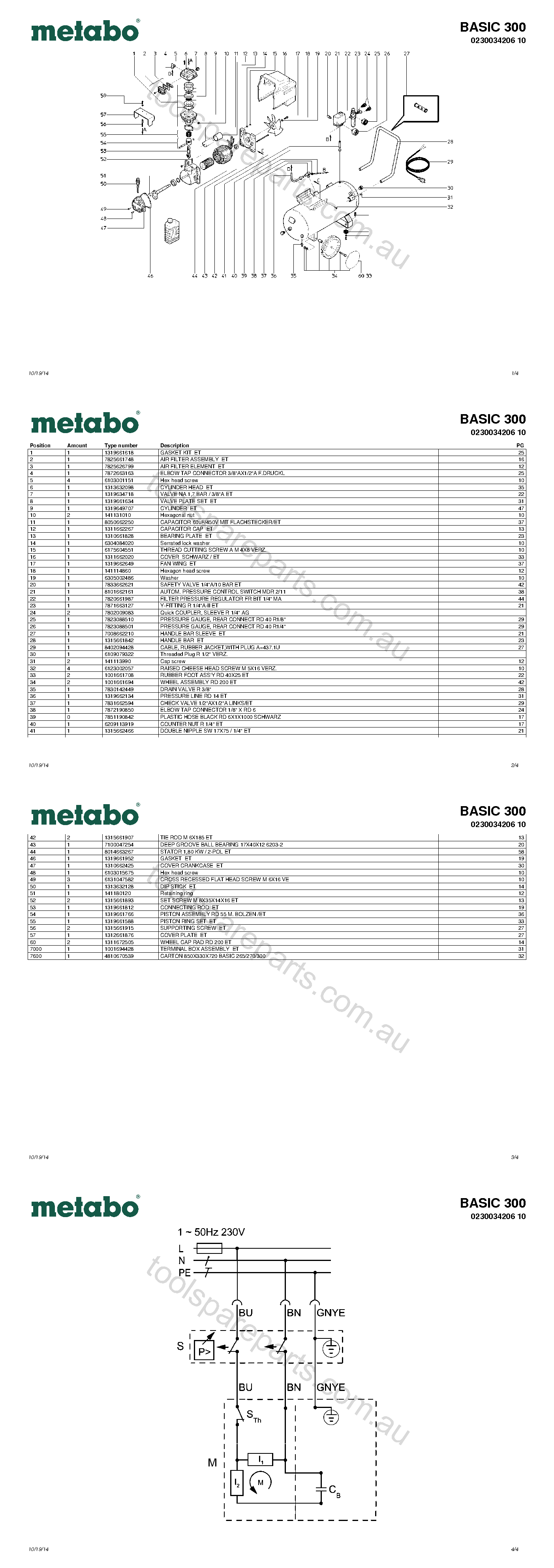 Metabo BASIC 300 0230034206 10  Diagram 1