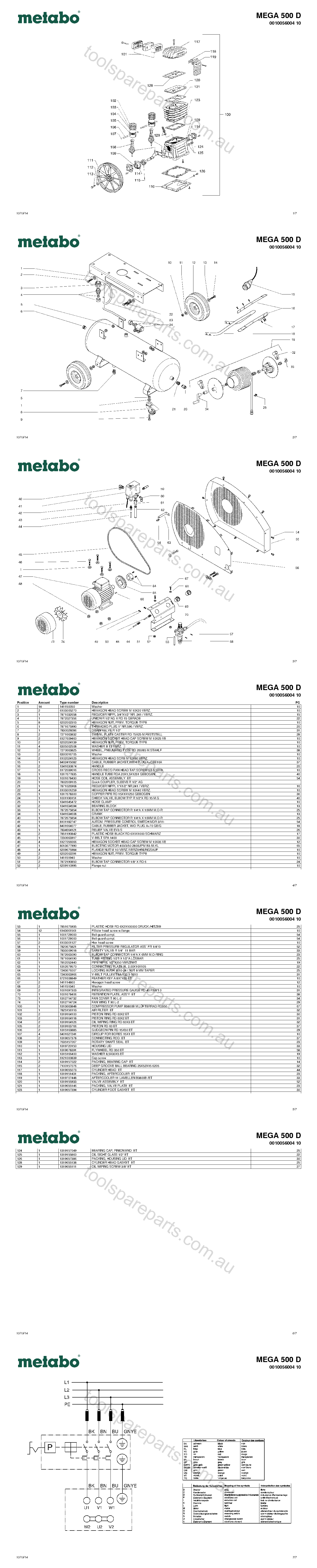 Metabo MEGA 500 D 0010056004 10  Diagram 1