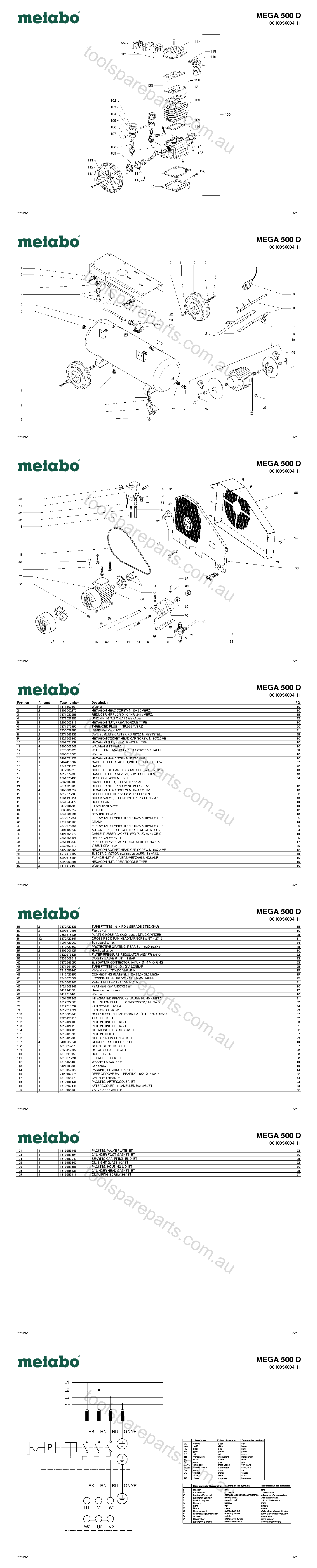 Metabo MEGA 500 D 0010056004 11  Diagram 1