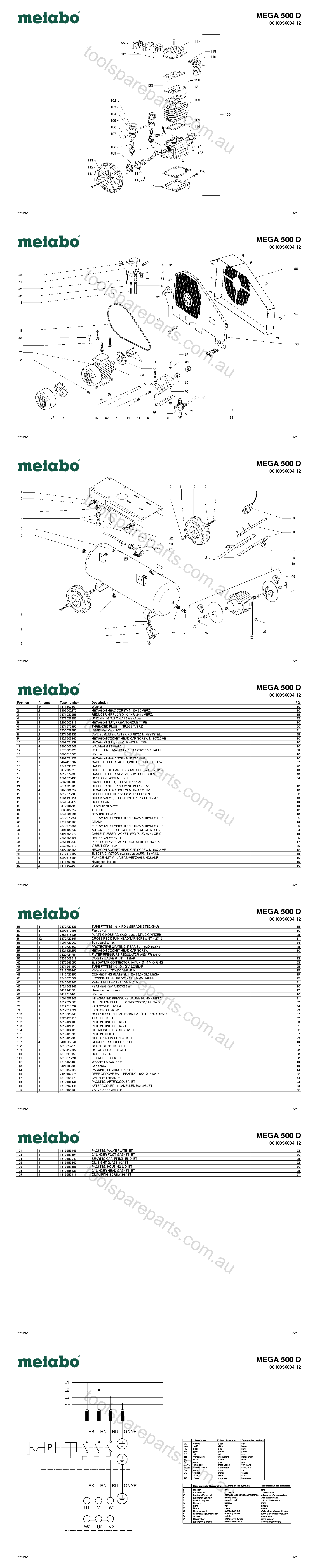 Metabo MEGA 500 D 0010056004 12  Diagram 1