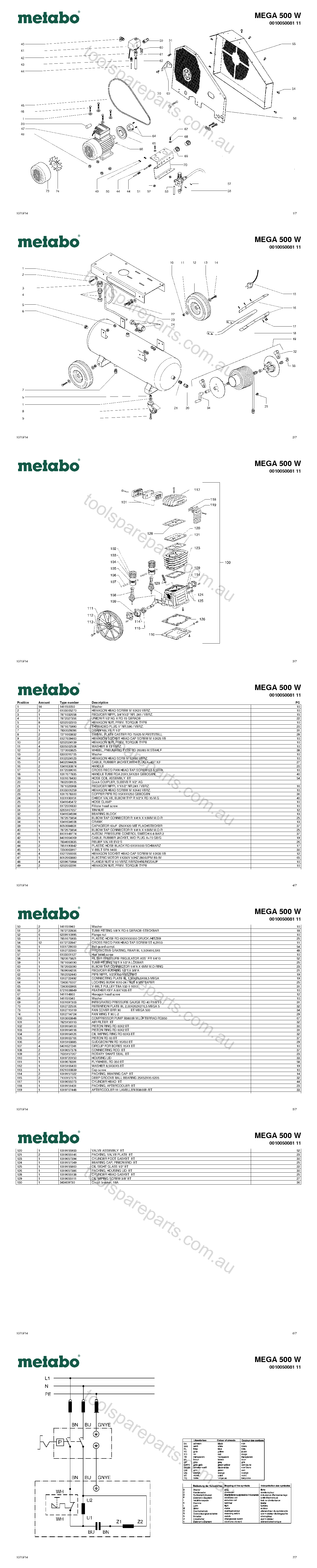 Metabo MEGA 500 W 0010050081 11  Diagram 1
