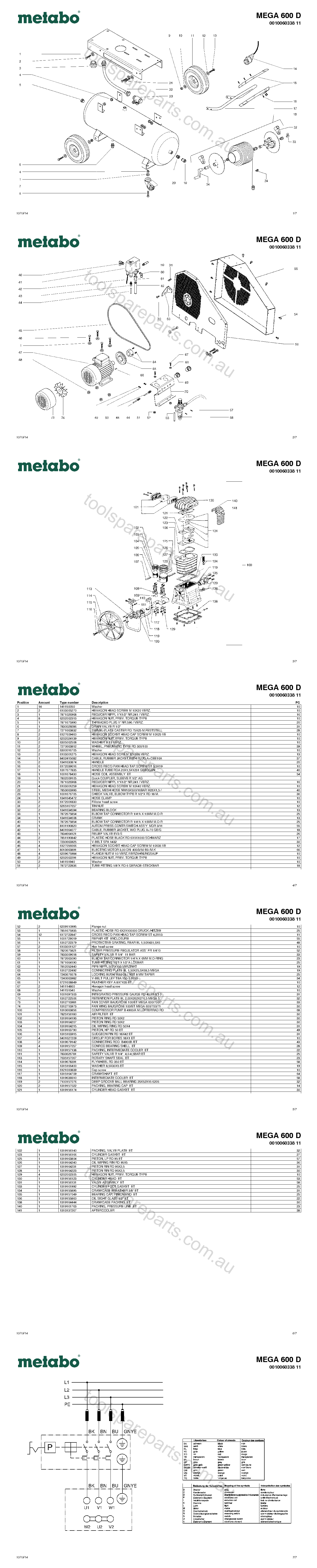 Metabo MEGA 600 D 0010060338 11  Diagram 1