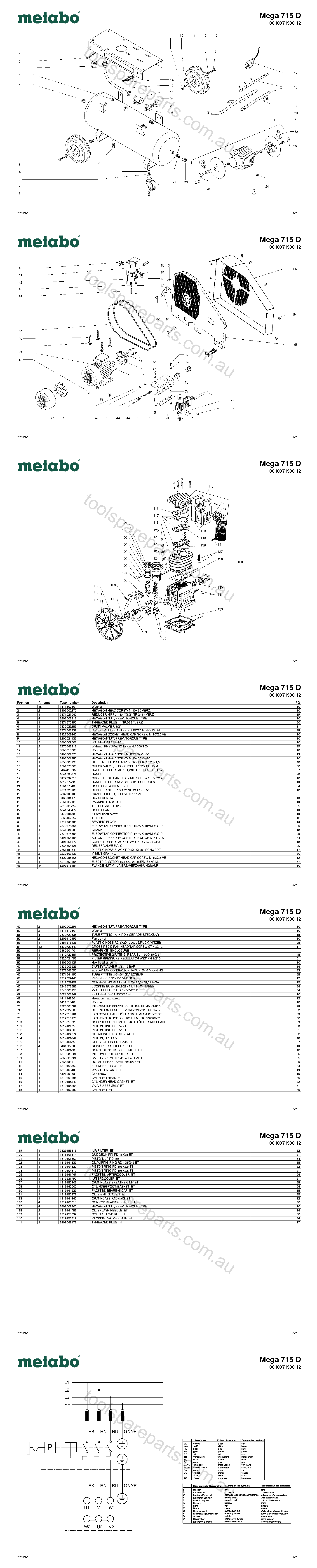 Metabo Mega 715 D 0010071500 12  Diagram 1