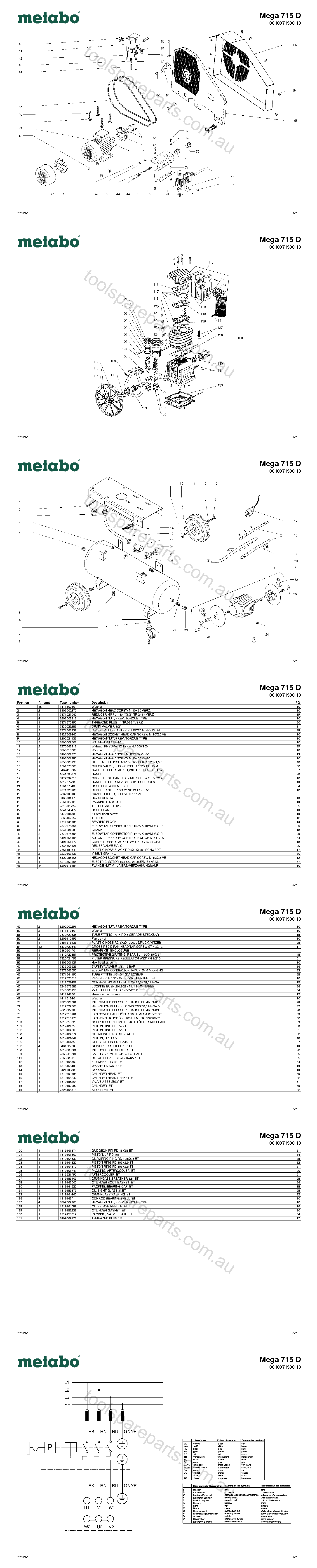 Metabo Mega 715 D 0010071500 13  Diagram 1