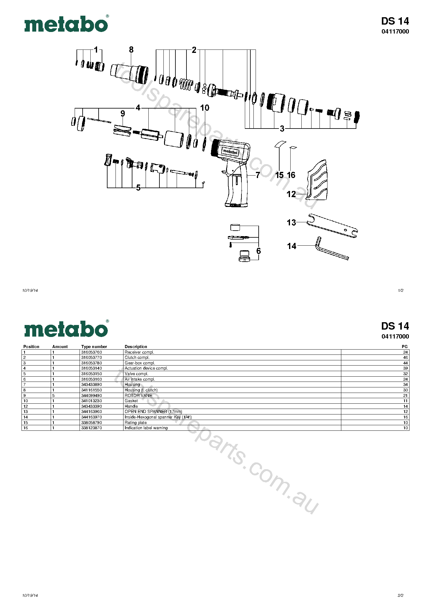 Metabo DS 14 04117000  Diagram 1