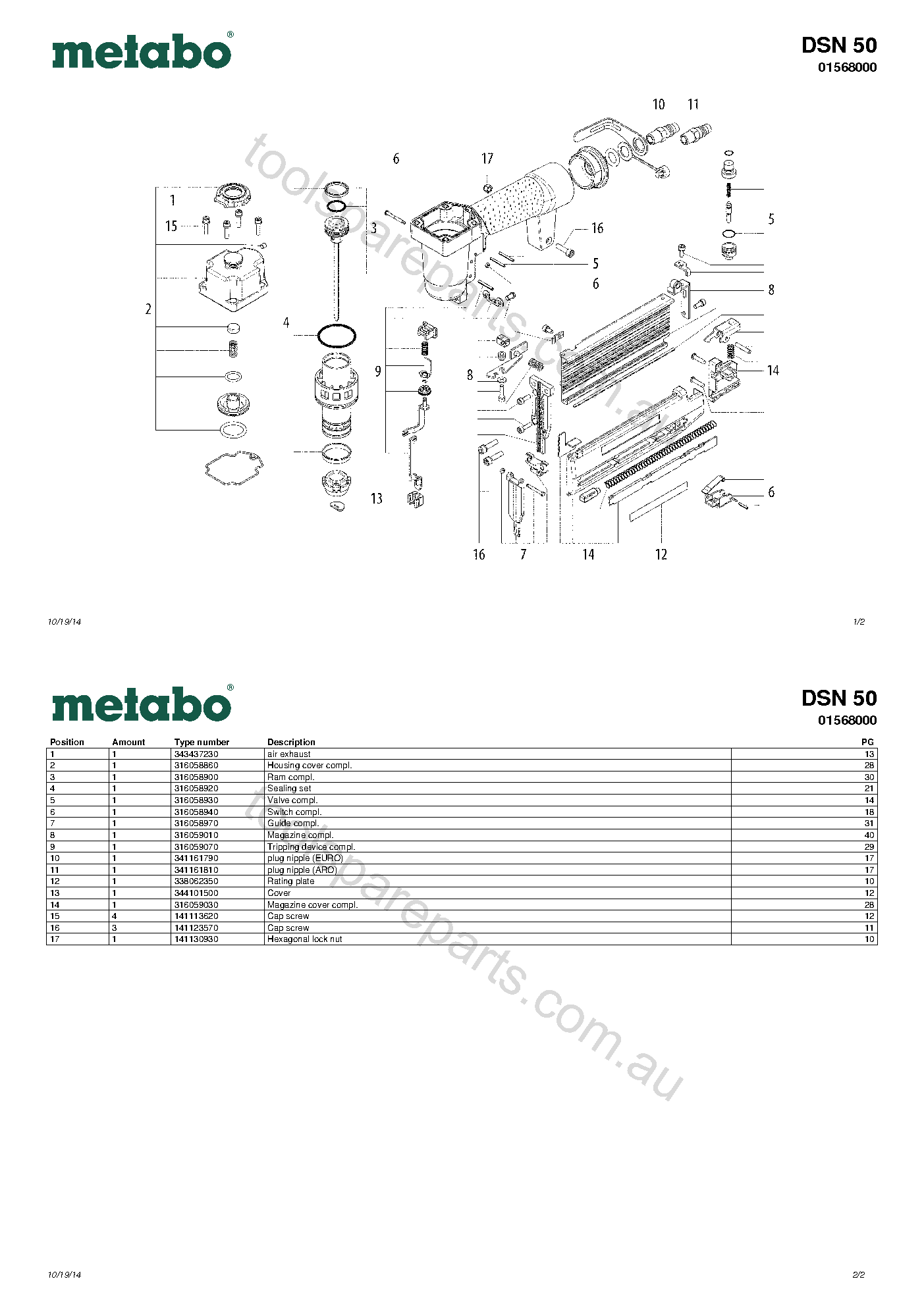 Metabo DSN 50 01568000  Diagram 1