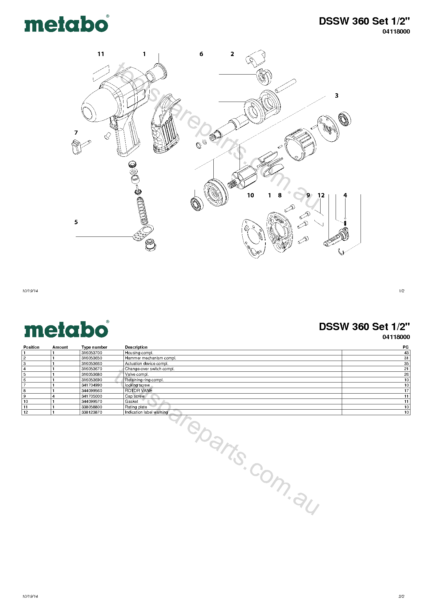 Metabo DSSW 360 Set 1/2