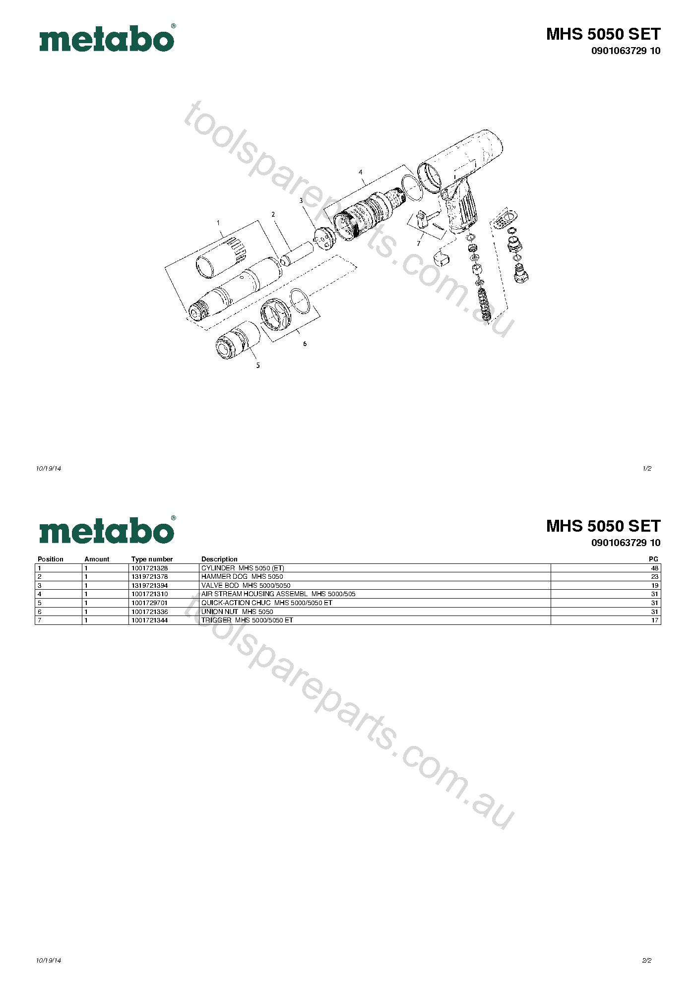 Metabo MHS 5050 SET 0901063729 10  Diagram 1