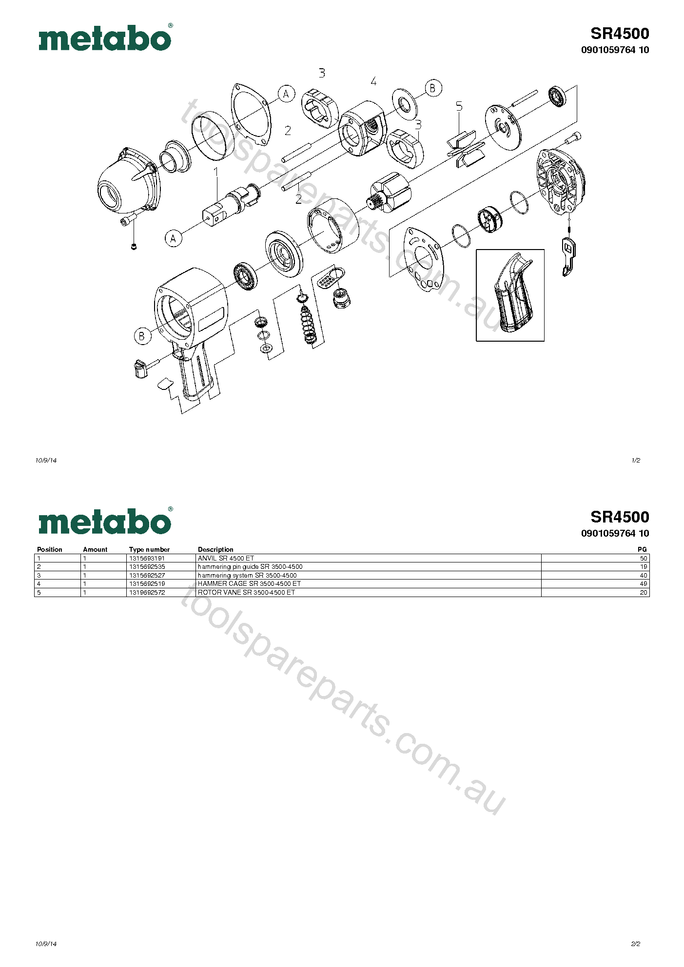 Metabo SR4500 0901059764 10  Diagram 1