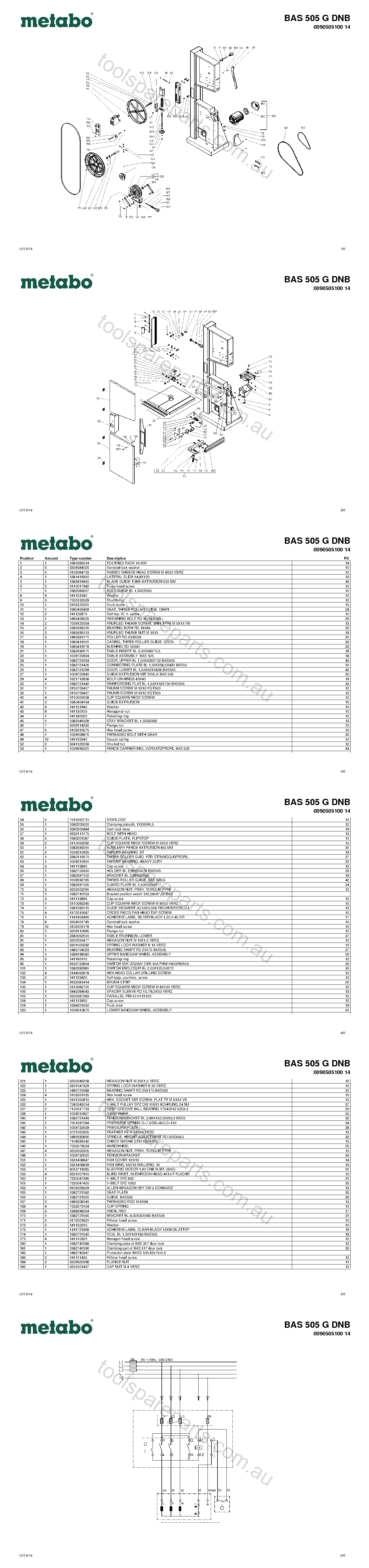 Metabo BAS 505 G DNB 0090505100 14  Diagram 1