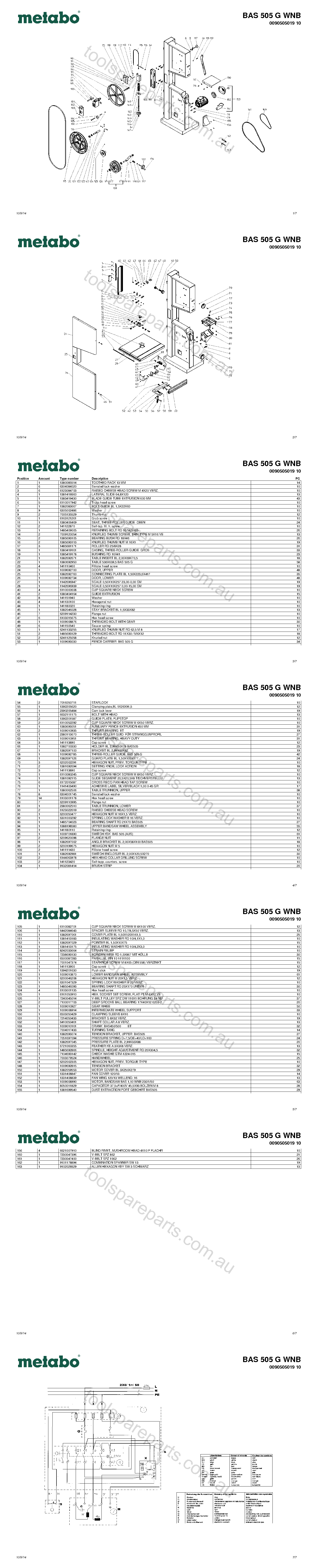 Metabo BAS 505 G WNB 0090505019 10  Diagram 1