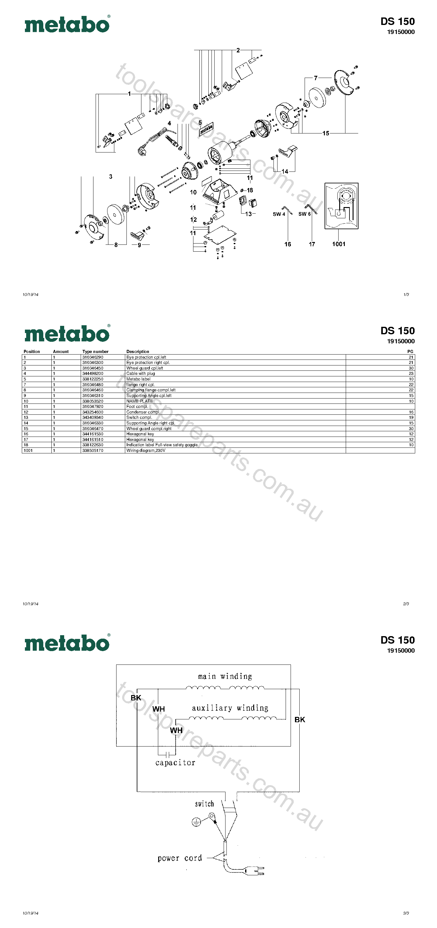 Metabo DS 150 19150000  Diagram 1