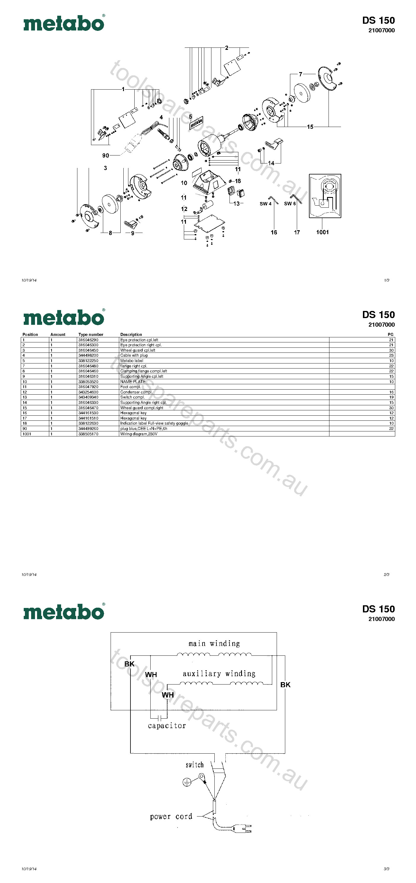 Metabo DS 150 21007000  Diagram 1