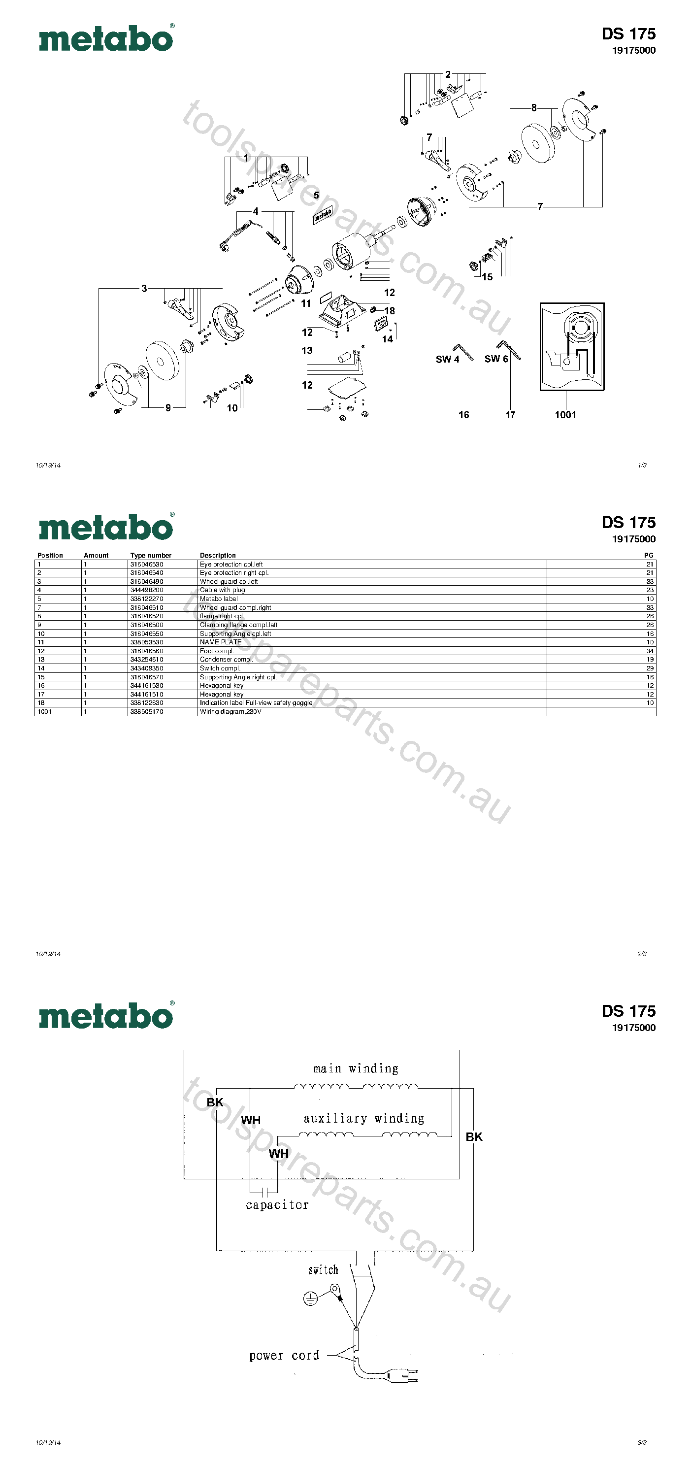 Metabo DS 175 19175000  Diagram 1