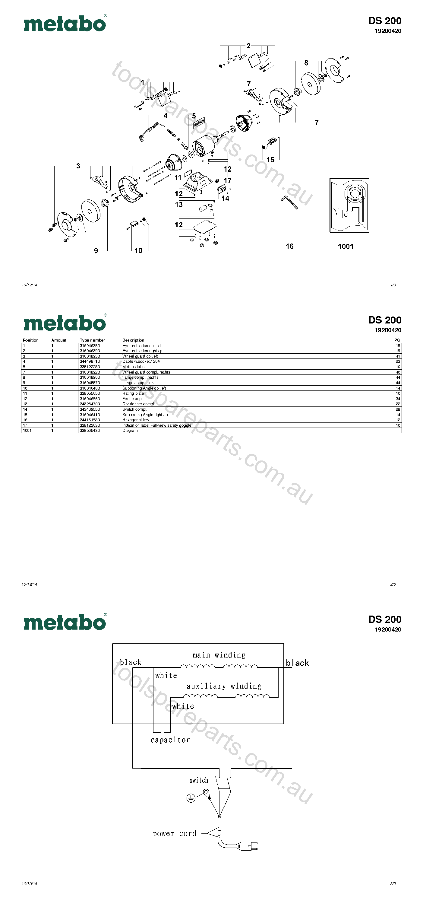 Metabo DS 200 19200420  Diagram 1