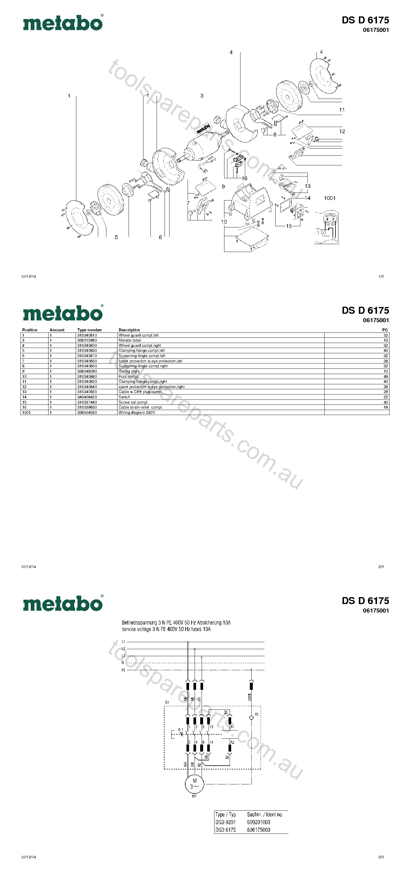 Metabo DS D 6175 06175001  Diagram 1
