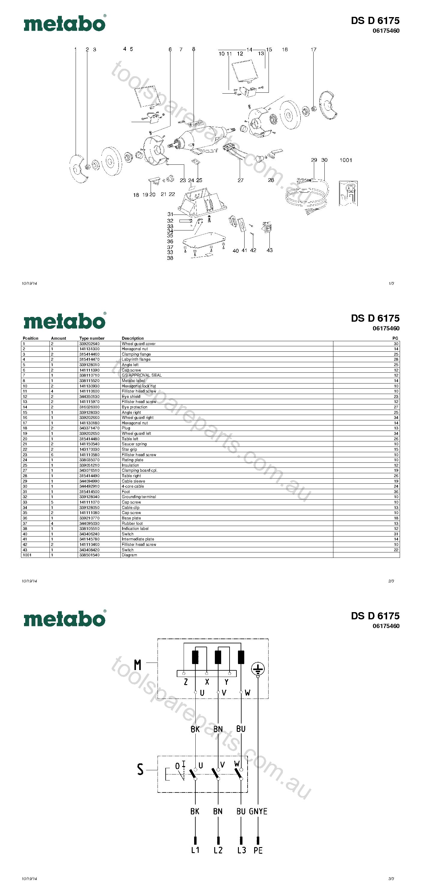 Metabo DS D 6175 06175460  Diagram 1