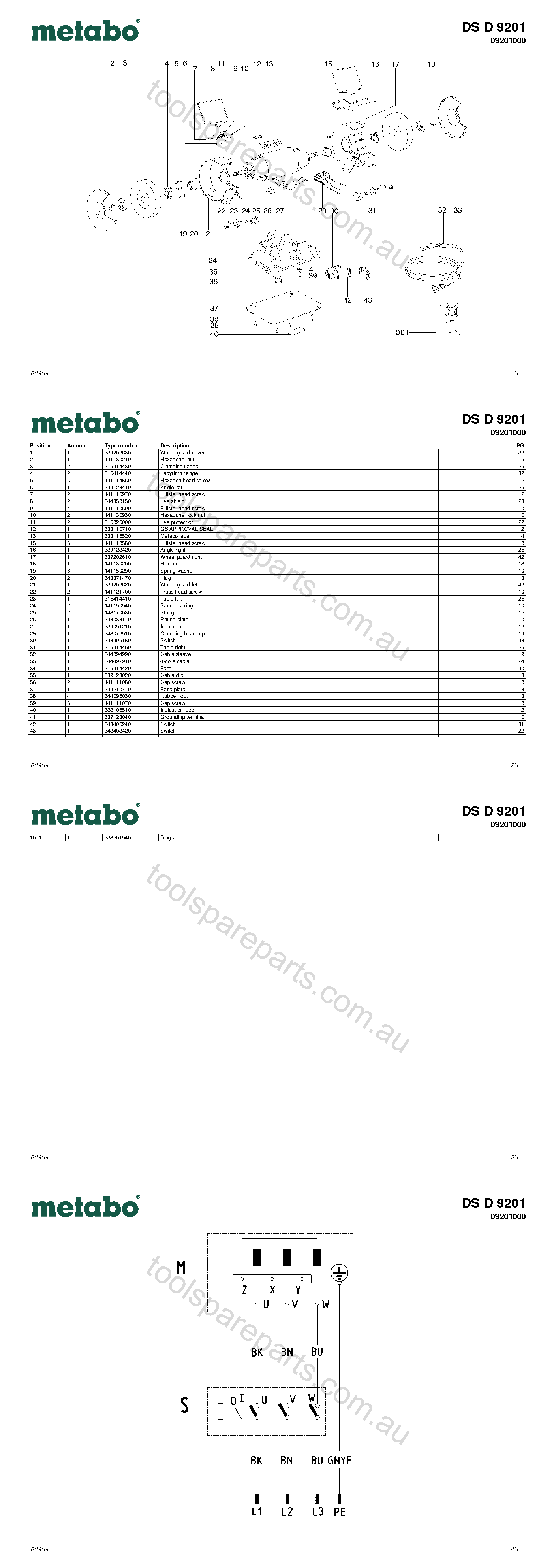 Metabo DS D 9201 09201000  Diagram 1