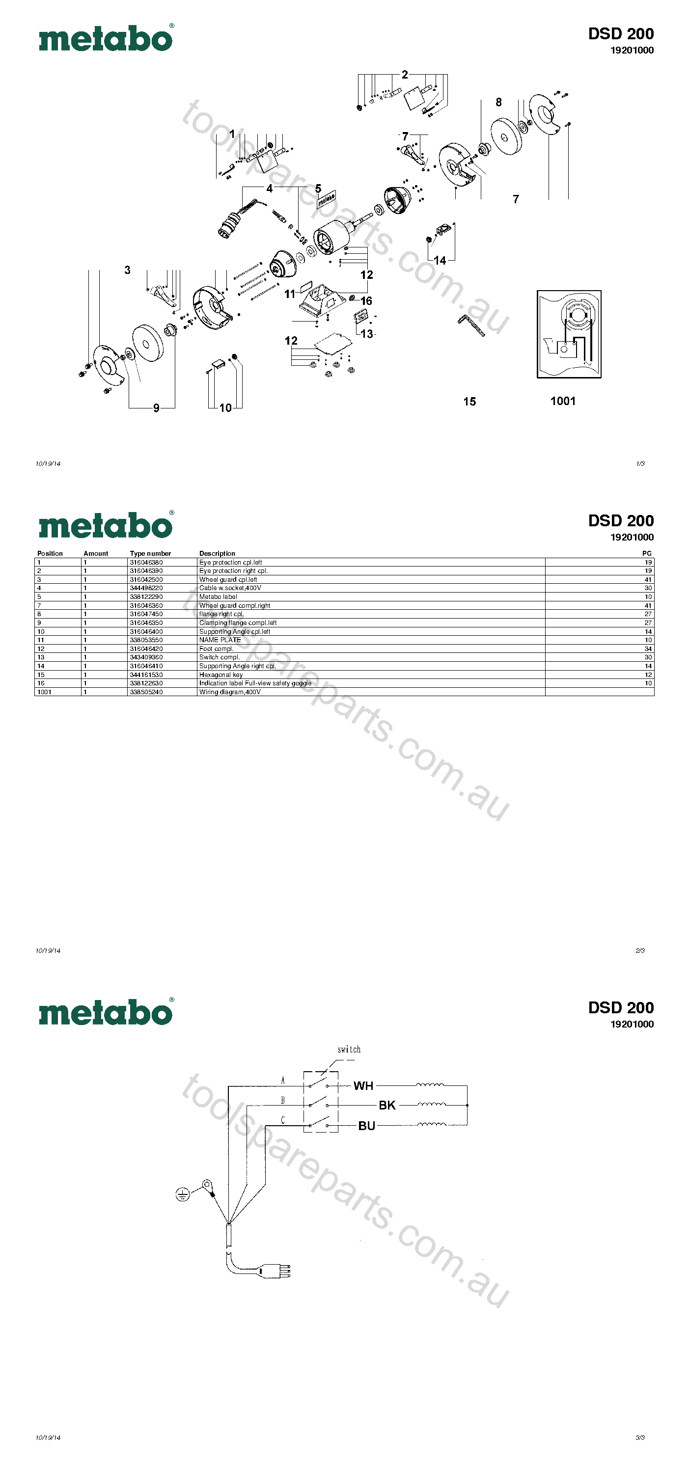 Metabo DSD 200 19201000  Diagram 1
