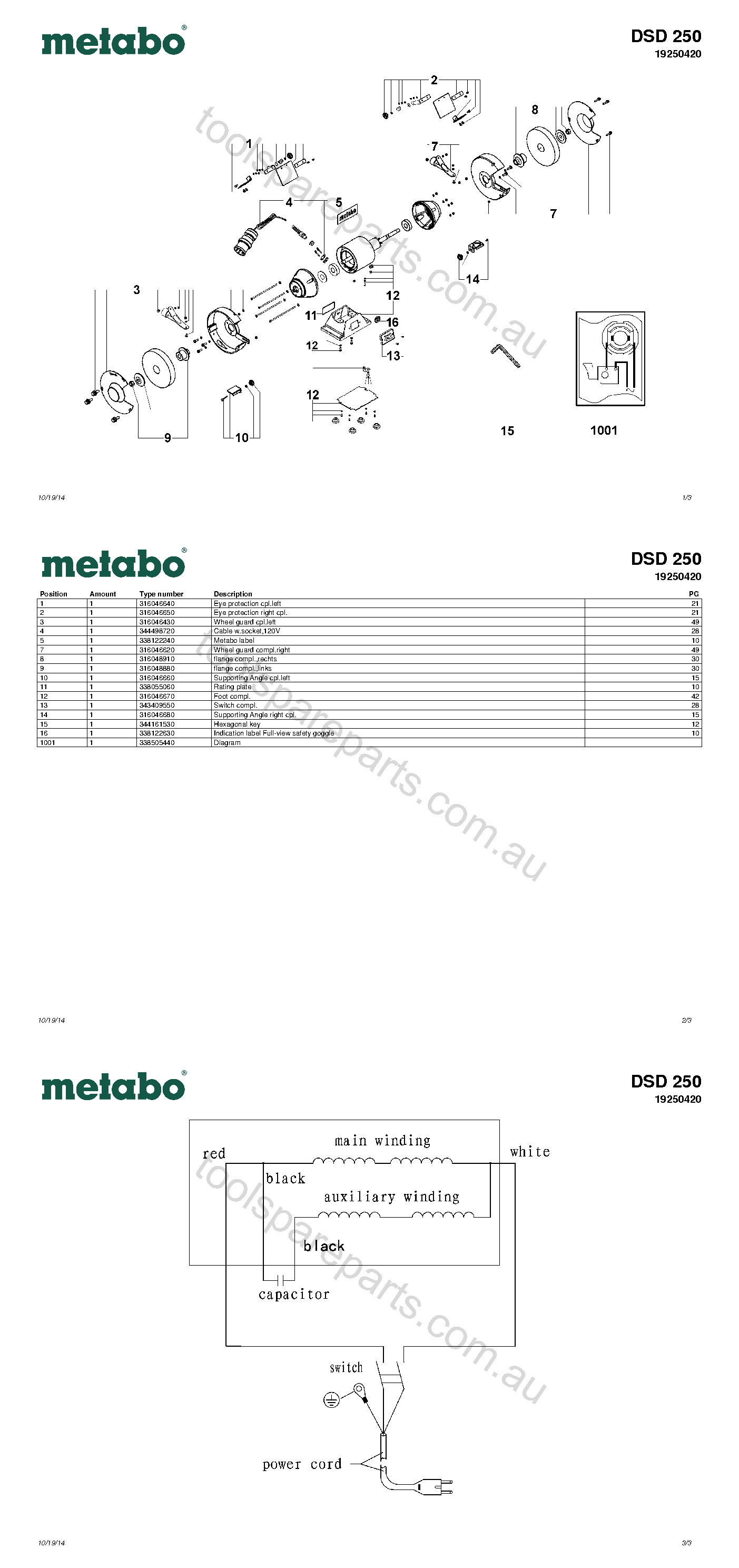 Metabo DSD 250 19250420  Diagram 1