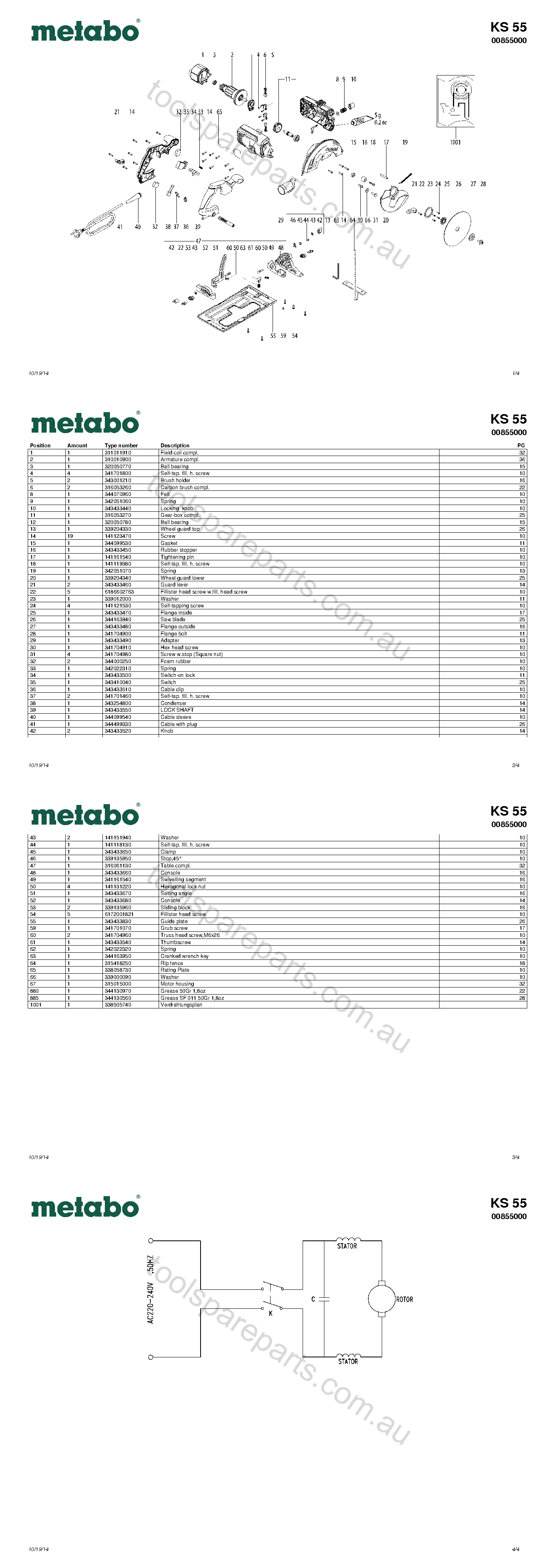 Metabo KS 55 00855000  Diagram 1
