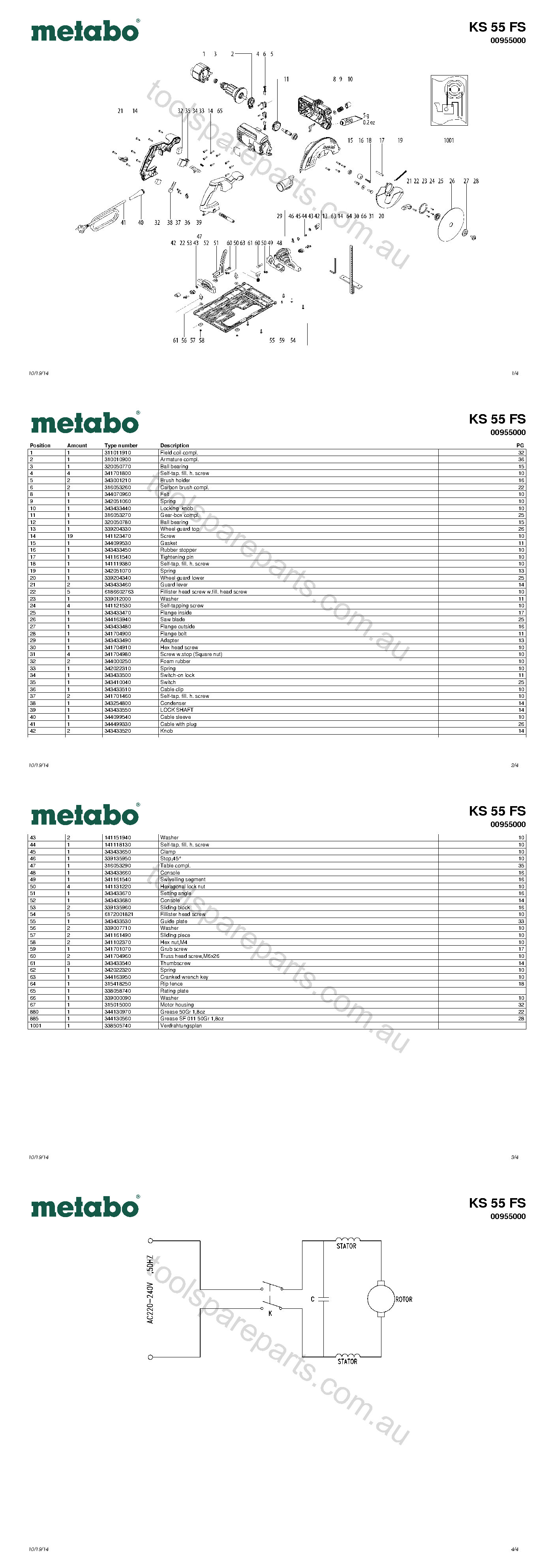 Metabo KS 55 FS 00955000  Diagram 1