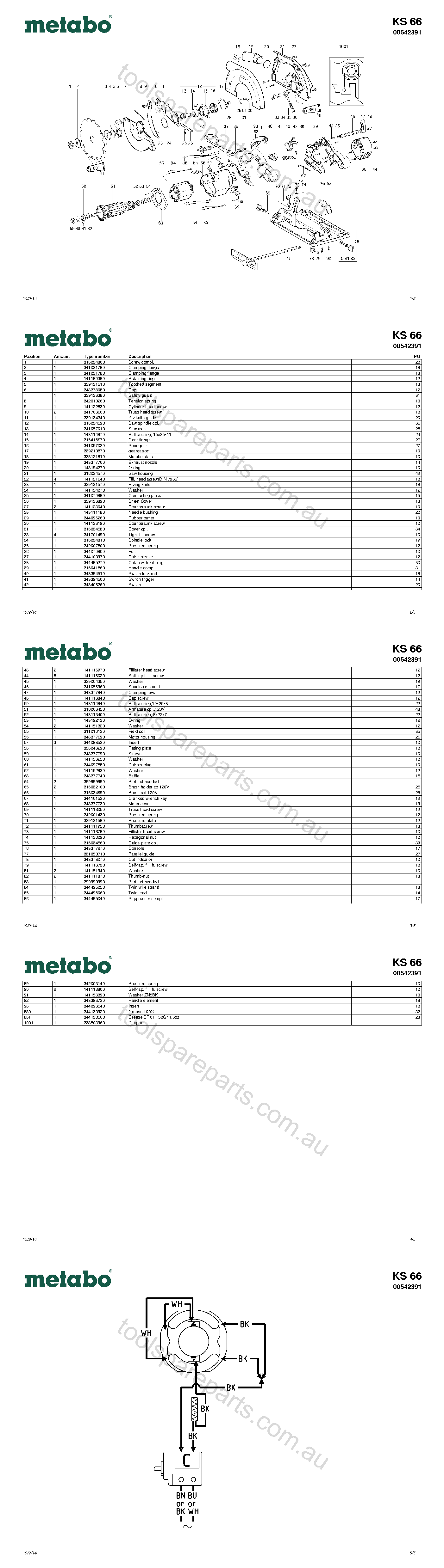 Metabo KS 66 00542391  Diagram 1