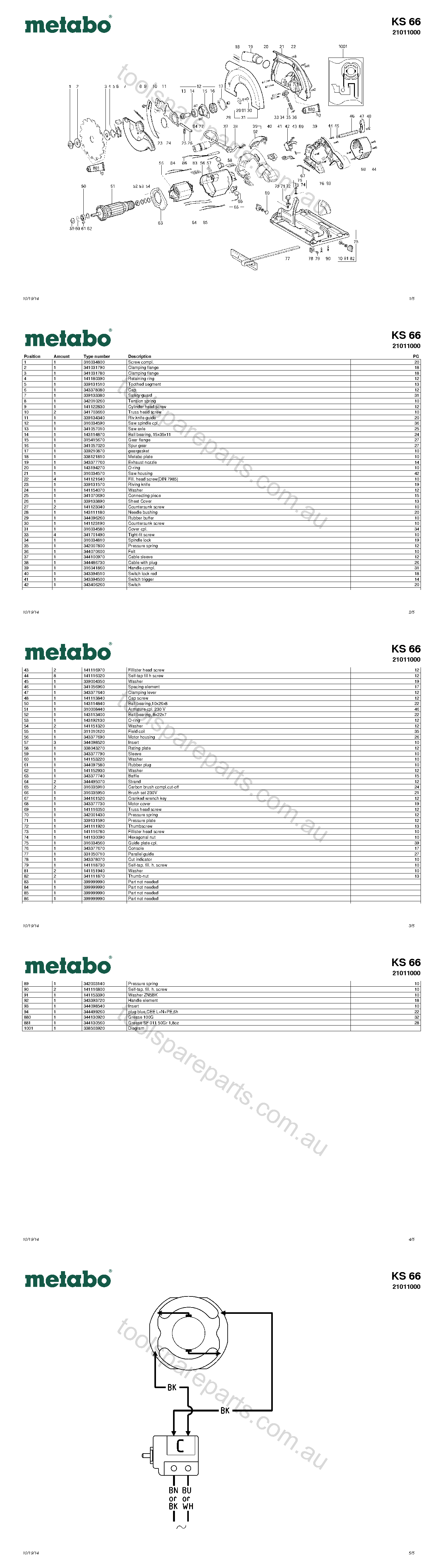 Metabo KS 66 21011000  Diagram 1