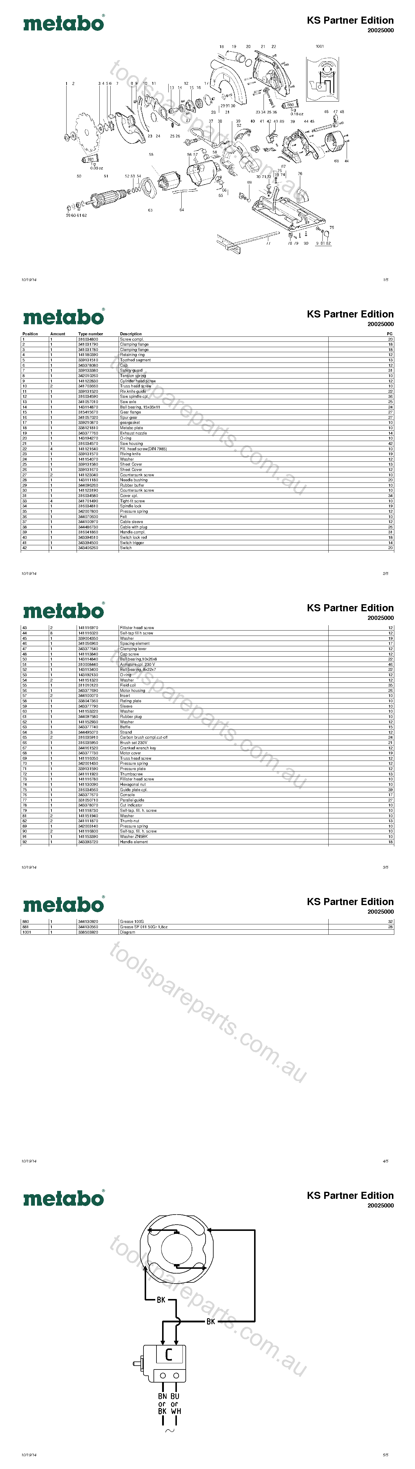 Metabo KS Partner Edition 20025000  Diagram 1
