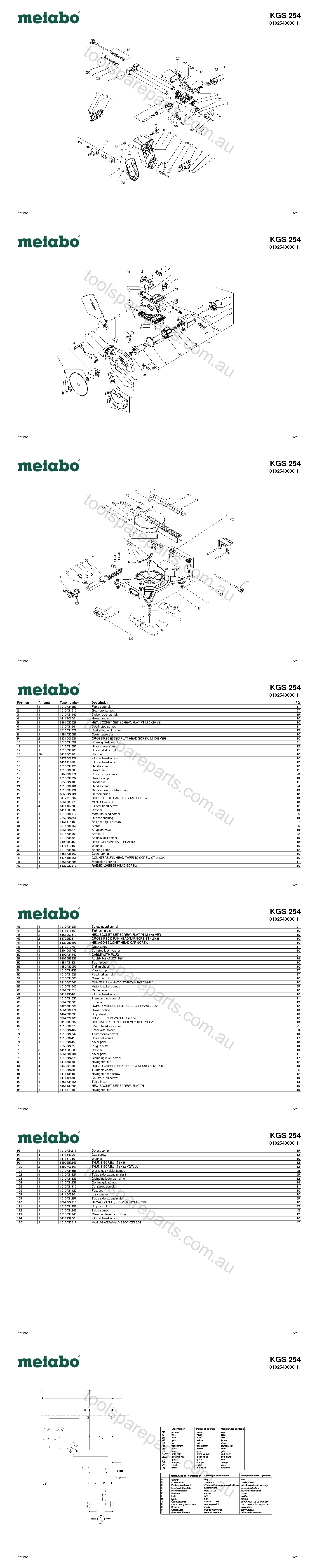 Metabo KGS 254 0102540000 11  Diagram 1