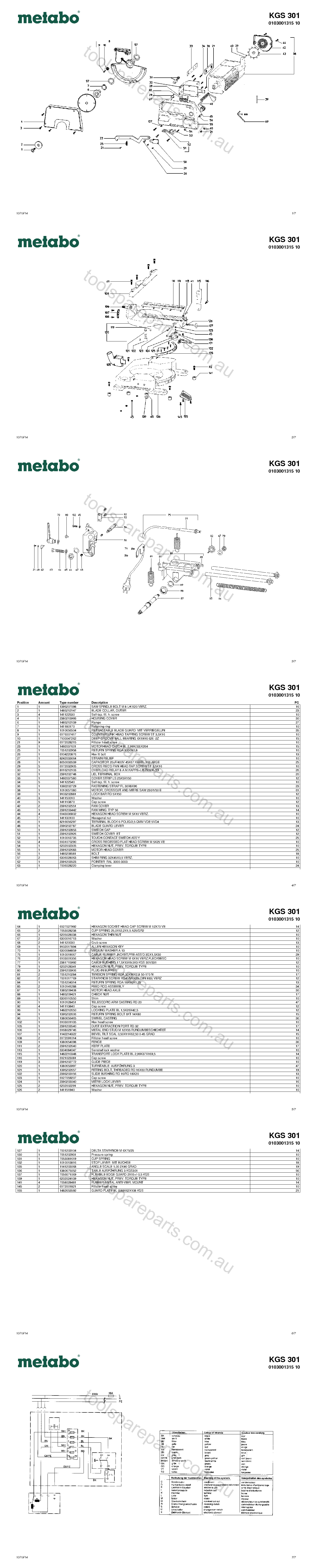 Metabo KGS 301 0103001315 10  Diagram 1