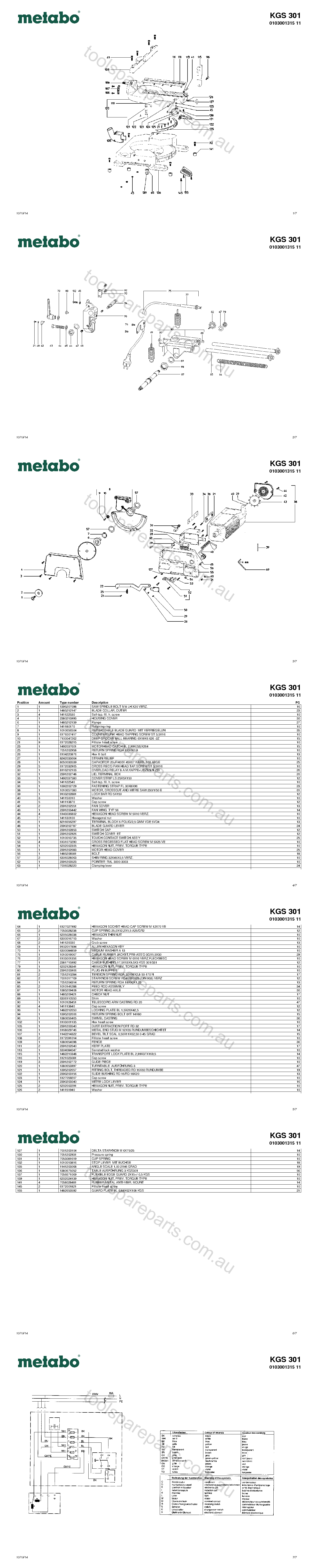 Metabo KGS 301 0103001315 11  Diagram 1
