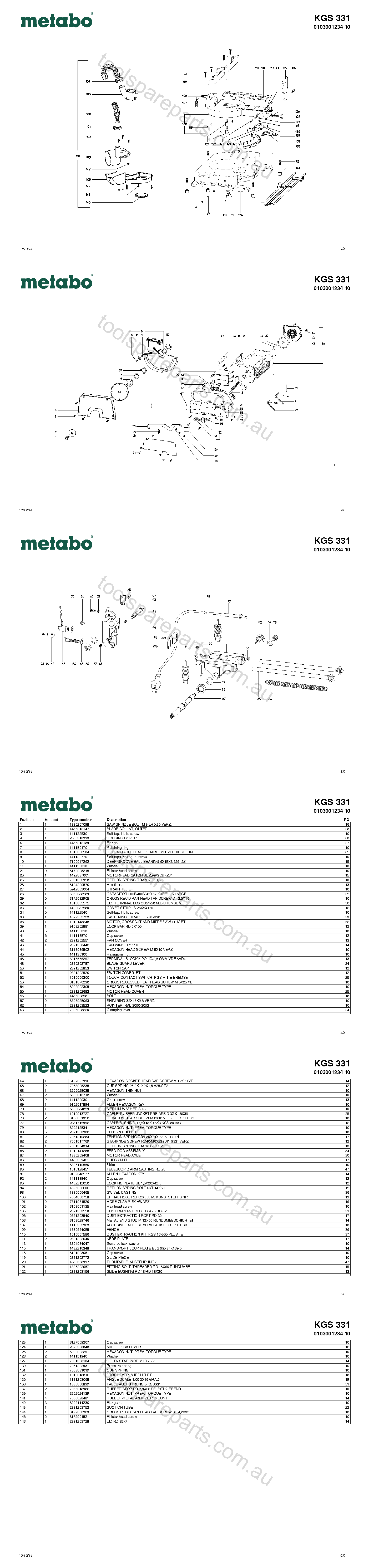 Metabo KGS 331 0103001234 10  Diagram 1