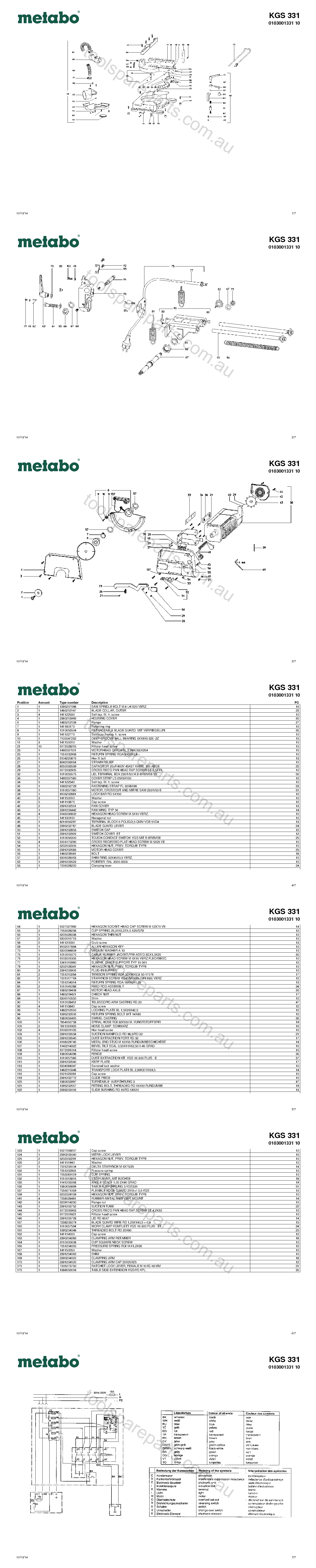 Metabo KGS 331 0103001331 10  Diagram 1