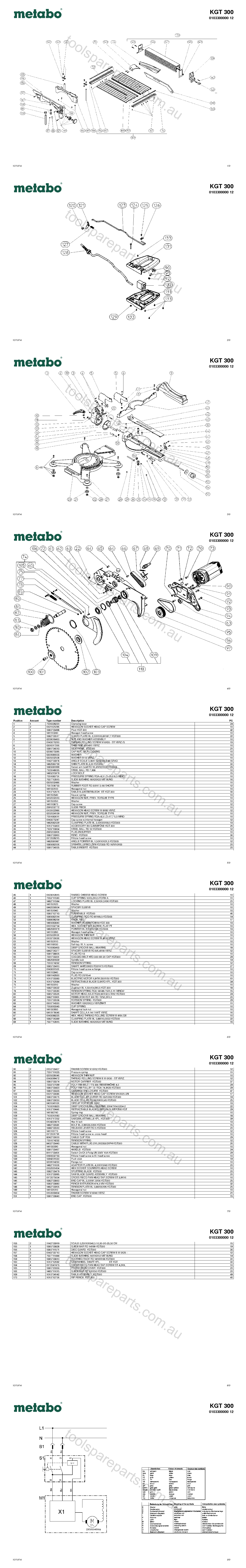 Metabo KGT 300 0103300000 12  Diagram 1