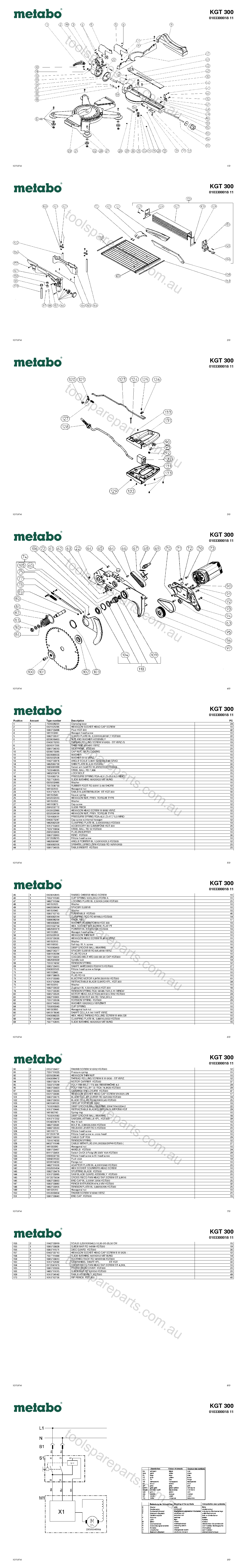 Metabo KGT 300 0103300018 11  Diagram 1