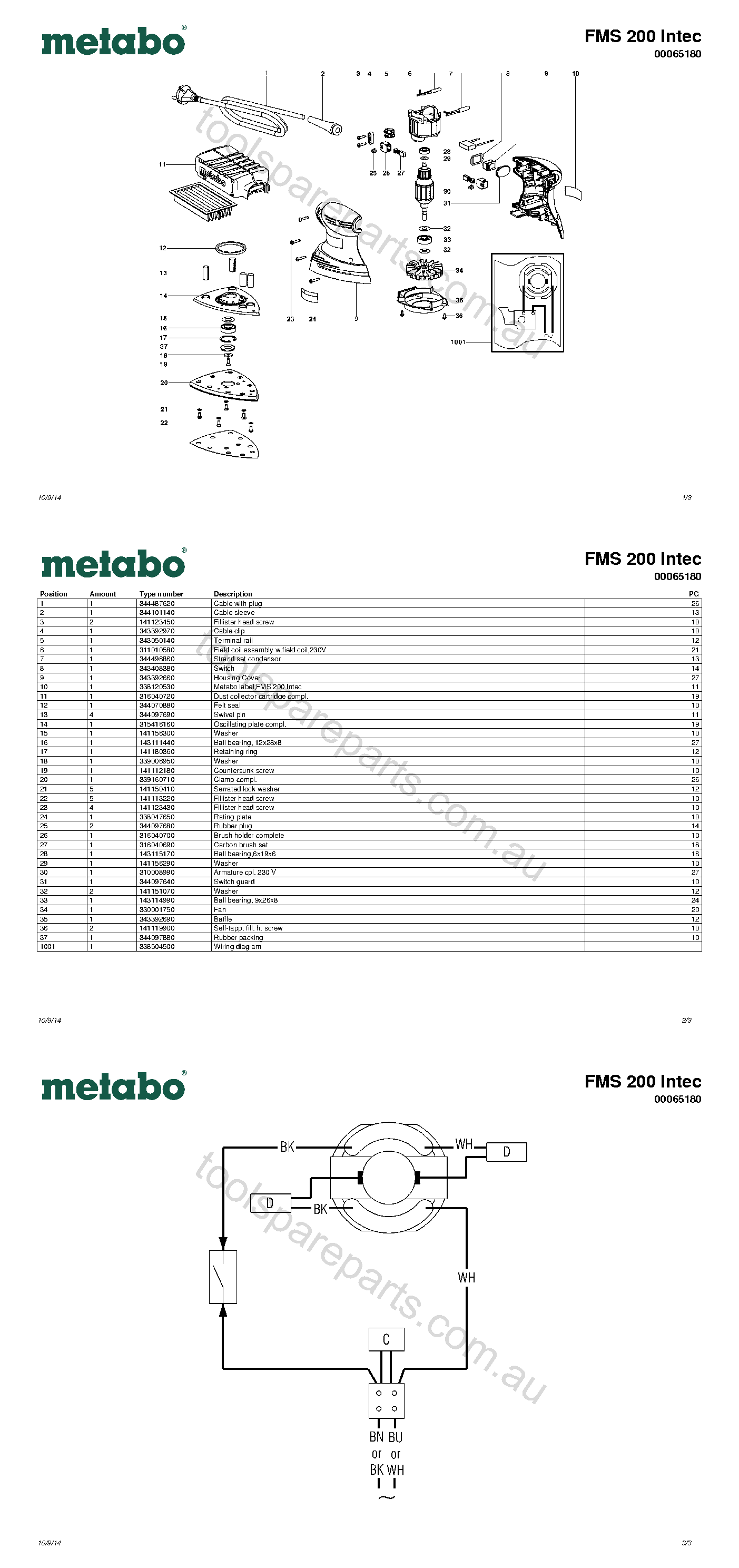 Metabo FMS 200 Intec 00065180  Diagram 1