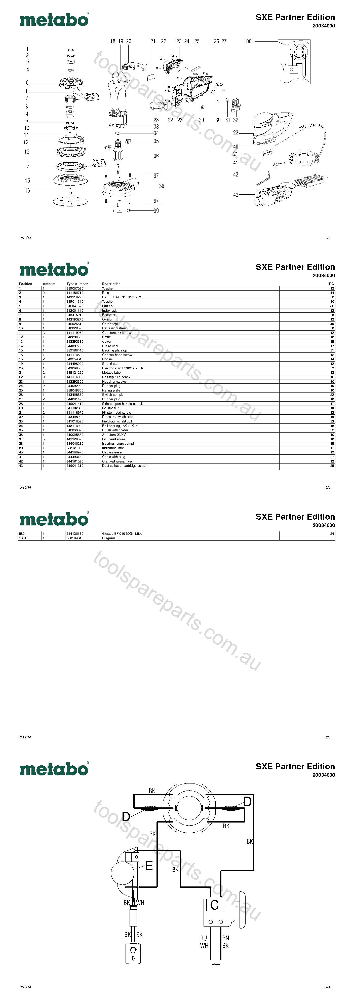 Metabo SXE Partner Edition 20034000  Diagram 1